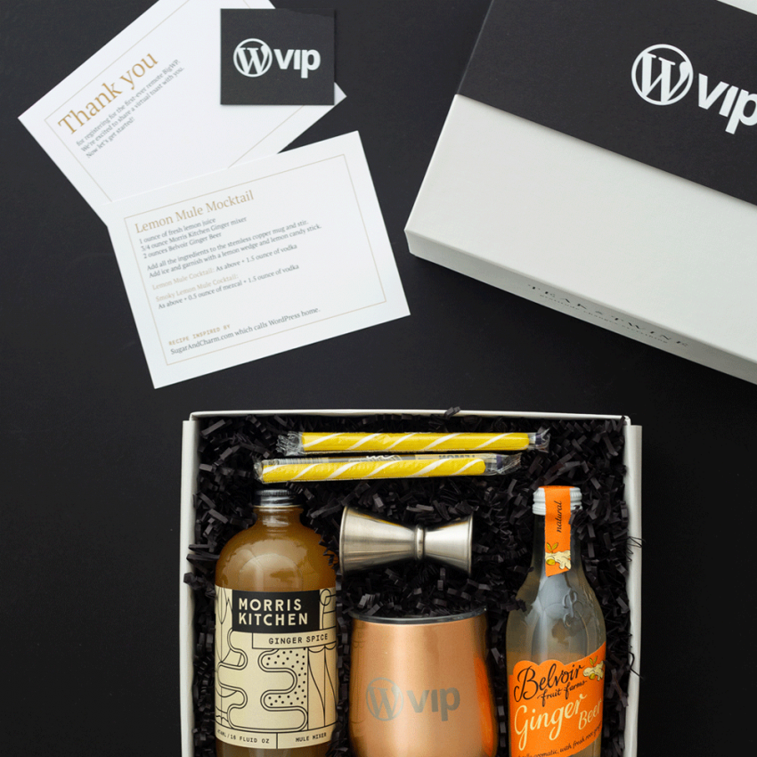 wordpress vip branded packaging suite and gift box