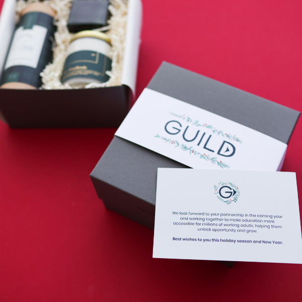holiday gift box for guild education clients