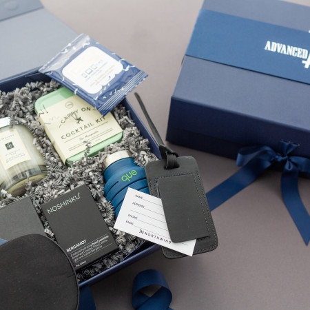 blue and grey gift box