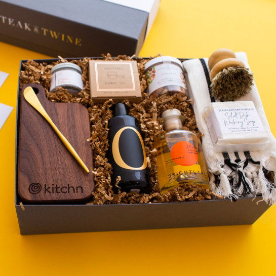 kitchn branded products inside gift box