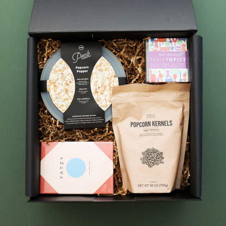 popcorn themed curated gift box