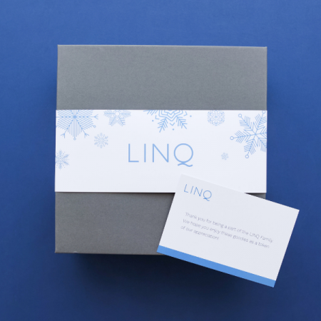 custom holiday packaging with snowflakes