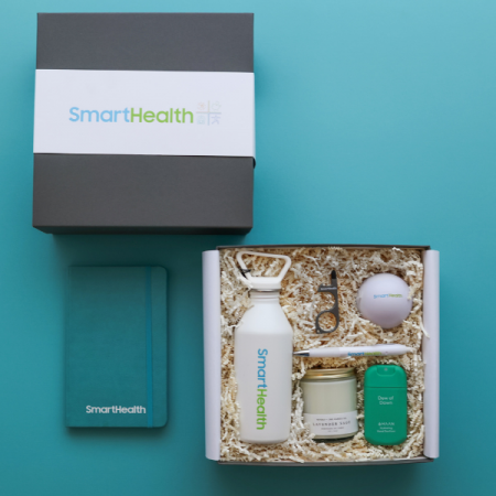 branded wellness gift with notebook