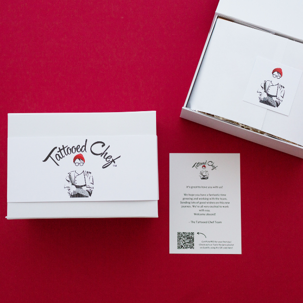 branded gift box with custom card insert