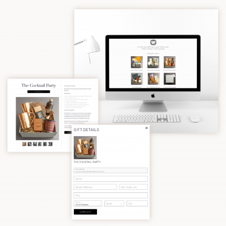 screenshots of the digital corporate gifting platform process