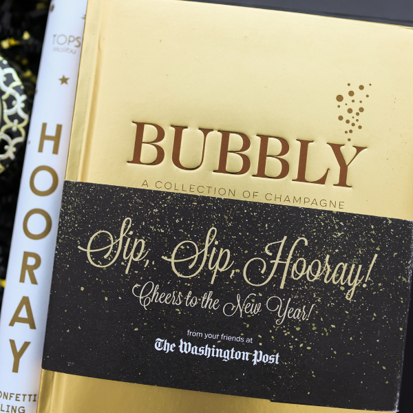 cocktail themed book in custom new years gift box