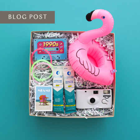 miami gift box with flamingo